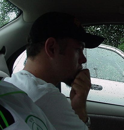 Rob's not too happy at the repair shop