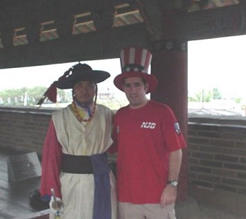 Ed with an ancient guard